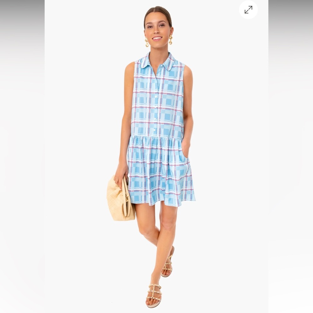 Tuckernuck Westport Trellis Sleeveless Hayes Shirt Dress Windowpane XL